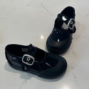 Vans Kids Shiny Black Dress Shoes